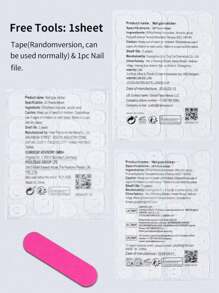 96 Peças/Caixa (4 Cores Mistas) Unhas Postiças Curtas Ovais de Cores Marrons, Pontas de Unhas Acrílicas Curtas de Cobertura Total, Contém 1 Peça de Cola de Gelatina e 1 Lixa de Unhas, Com Caixa de Armazenamento, Adequado para Uso Diário e em Festas por Mulheres e Meninas