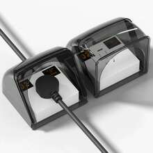 Cubierta protectora para enchufe exterior tipo 86, enchufe eléctrico para baño, cubierta impermeable, toma de corriente, caja impermeable, suministros eléctricos - Naranja - Ver 6