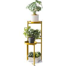 4 Tier Plant Stand Indoor, Space-Saving Planter Shelves Flower Pot, Tiered Wrought Metal Flower Shelf Plants Holder Display Rack, Flower Pot Holder Shelf For Living Room, Patio, Balcony - 三級黃金 - 查看 2