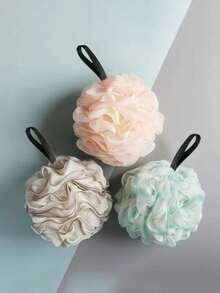 3pcs Super Exfoliating Loofah Puffs - Home Spa Shower Sponge Bath Ball Pouf Mesh Brush - Rich Foams Bubble Face Body Scrubber Rich Foams 3pcs Exfoliating Shower Loofah Puffs - Bath Spa Pouf Mesh Brush Scrubber Ball For Face Body Home Bathroom Decor Summer - Multicolor - View 16