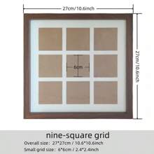 1pc DIY Shell Photo Frame, Handmade For Parents-Child, Couples, Peach Wood Color Frame