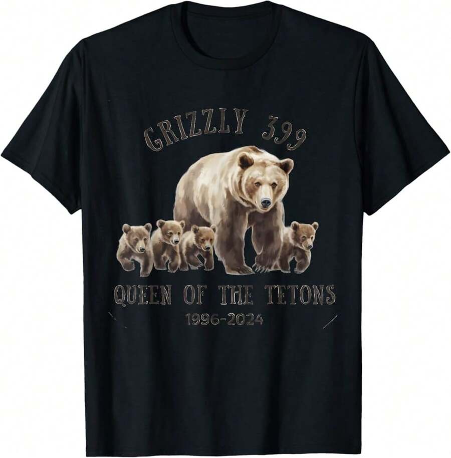 Grizzly Bear 399 T-Shirt!Asc Unique Gifts - Black - View 1