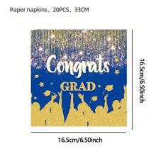 20PCS Gatherfun Graduation Party Napkins 2025 Graduation Party Supplies Purple Napkins Cocktail Napkins For Congrats Grad Party Decorations - Black - View 18