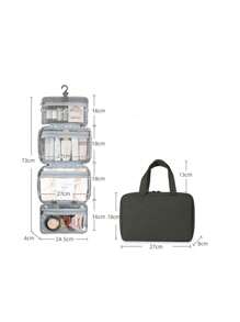 Bolsa de Higiene de Gancho Pendente com Grande Capacidade, Bolsa de Maquiagem À Prova D'água Dobrável, Organizador de Viagem, Bolsa Cosmética, Bolsa de Maquiagem, Bolsa de Viagem de Higiene, Bolsa de Armazenamento de Maquiagem para Mulheres, Bolsa de Armazenamento de Maquiagem e Lâminas, Organizador de Maquiagem Multifuncional para Praia, Férias, Negócios, Materiais Escolares para Estudante, Trabalhador de Escritório