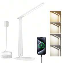 Lámpara de escritorio LED Honeywell Sunturalux™ Luz de escritorio regulable con puerto de carga USB A+C - Blanco - Ver 1