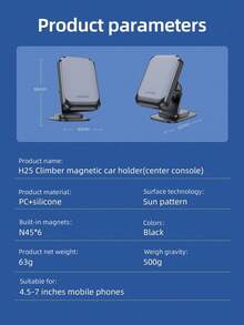 HOCO Universal Magnetic Car Phone Holder, 360° Rotatable Car Dashboard Phone Bracket - Black - View 7