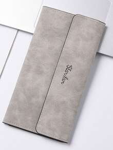 1pc Long Bifold Unisex Leather Passport Wallet With Credit Card Slots, Holds Cash, Coins, Receipts, ID Cards, Bank Cards - Multicolor - View 10