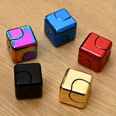 High Quality Metal Rotating Cube - Silent Mechanism, 3-In-1 Entertainment Design, Desktop Toy With Full Shell, Used For Fine Motor Skills, Concentration, And Relaxation