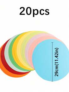 50pcs/Pack 7.87in Round Colored Cards, Kraft Paper & Colored Art Paper Combination, Multi-Size Round Cardboard, 220gsm Thick Round Art Paper, Suitable For Painting, Display, Model Making, Architecture Colored Paper