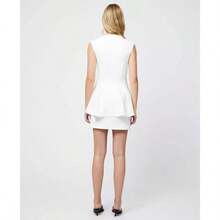 French Connection Women's Whisper Peplum Square-Neck Mini Dress | Fall Fashion | Women Active Dresses - Summer White - 查看 6