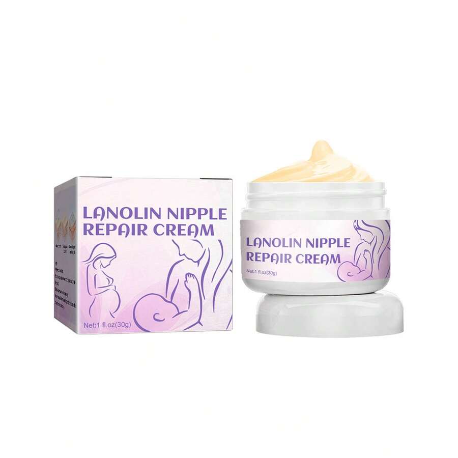 2 X 30g Lanolin Nipple Cream Safe Mild Moisturizing Relieve Pain Nipple Repair Cream for Breastfeeding Supplies - Amarillo - Ver 1