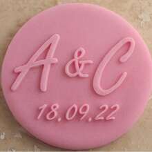 Customized Text Cake Decorations, DIY Cutting Molds, Frosting Cake Templates, Wedding Clay Fondant Embossing Tools, Name Cake Molds, Handmade Cookie Embossing Stamps - Black - View 58