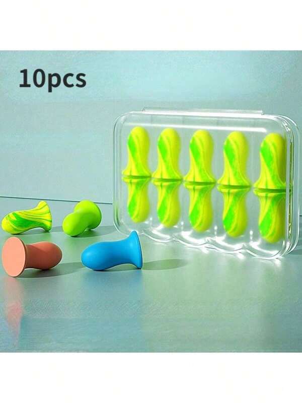 10 pezzi tappi per le orecchie riutilizzabili e colorati in spugna per dormire, studiare e lavorare - design a lento risveglio