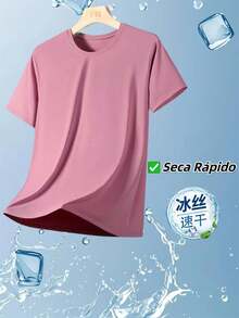 Kit 3 Men's T-Shirts Short Sleeves Breathable Mesh Quick-Drying Ice Silk - Royal Blue - View 7