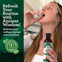 GuruNanda Starter Pulling Oil Mouthwash For Natural Teeth Whitening, Coconut And Peppermint Oil For Fresh Breath & Happy Gums, Alcohol-Free, 8 Oz Puh6dian
