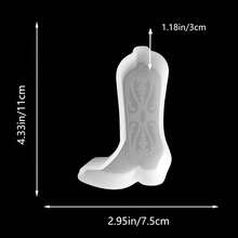 Botas vaqueras con detalles bordados, moldes de silicona colgantes para hacer perlas ambientadoras, ambientadores de coche, jabones, velas, artesanías y decoraciones de arcilla, cemento y yeso - transparente - Ver 2