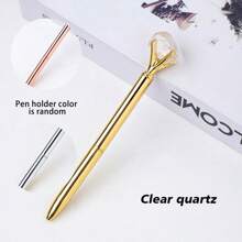1 pièce Stylo à bille en cristal d'améthyste naturelle authentique et non traitée - Pierre brute unique, écriture fluide, parfait pour les fournitures scolaires des étudiants et les cadeaux d'affaires de bureau - Matériau authentique et non traité
