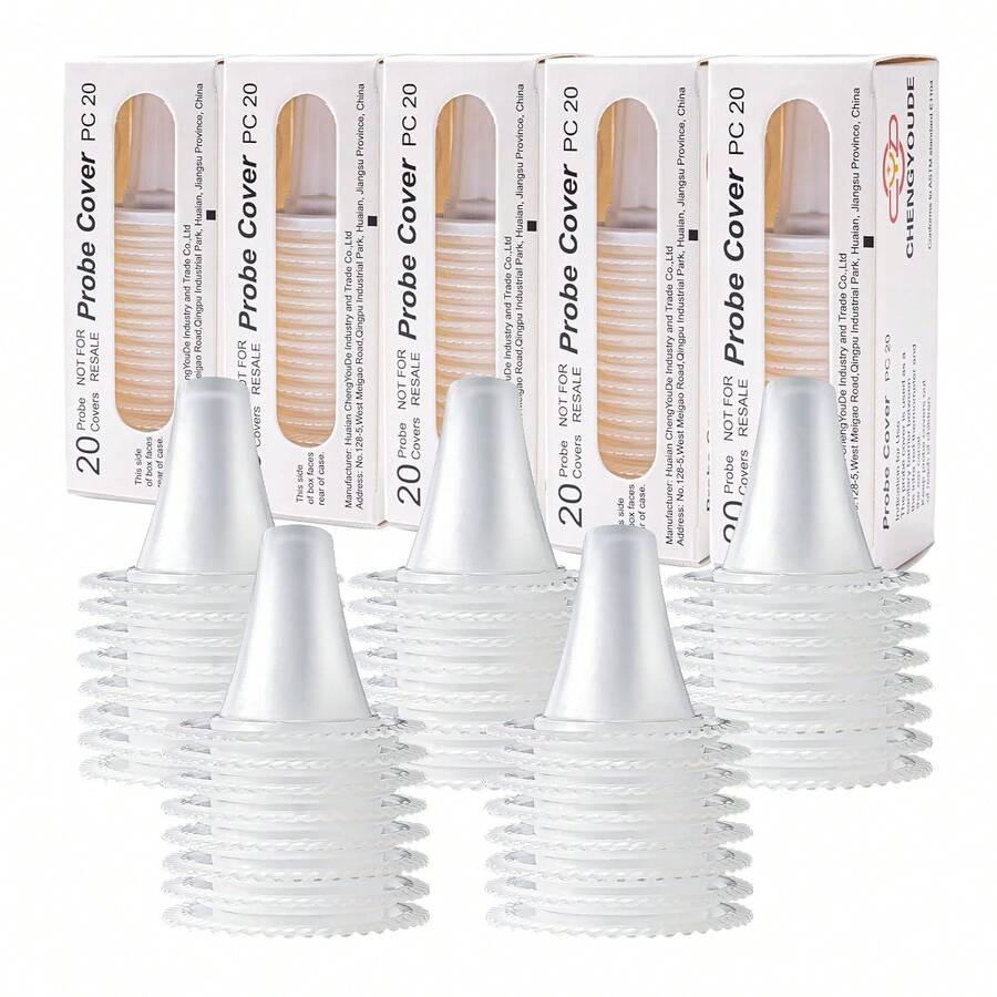 200 pièces de capuchons de sonde de thermomètre auriculaire, capuchons de recharge, capuchons de thermomètre pour tous les modèles de thermomètres Braun et divers types de thermomètres numériques - transparent - Voir 1