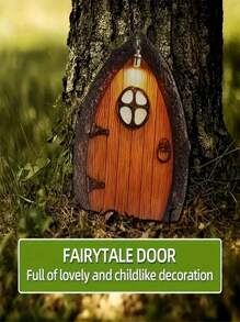 Set de 6 puertas en miniatura de cuentos de hadas - Decoración única de puertas de hadas de plástico, de 3.15 pulgadas de alto, accesorios de decoración para jardín de hadas al aire libre, paisaje mágico DIY, puertas azules, marrones, verdes y rojas, adornos caprichosos para el jardín