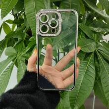 Funda para teléfono con purpurina, perlas brillantes, diamantes, corona y espejo, 1 unidad - Morado - Ver 5