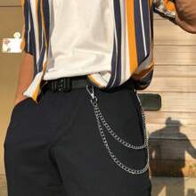 1 Pc Fashion Double-Layer Metal Waist Chain, Versatile Simple Jeans Accessory Suitable For Teenagers, Casual Outdoor Activities Or Vacations, Graduation Gifts, Birthday Party Outfits Or Daily Wear