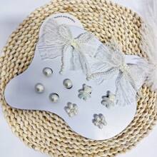 10pcs/Pack Ivory Lace Bow Shoe Charms, Fit For Clogs, Slides, Sandals, Garden Shoes, DIY Shoe Accessories