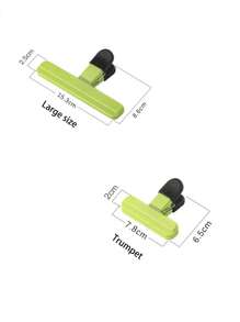 4 piezas (2 grandes + 2 pequeñas) Clips para sellar alimentos, clips selladores de bolsas de cocina con forma de T para patatas fritas, aperitivos, ingredientes, pinzas herméticas para bolsas de plástico, a prueba de fugas, a prueba de humedad