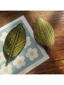 1 Women's Green Leaf Embroidered Hairpin, Sweet Side Clip, Women's Accessories/Hair Accessories, Forest Style Retro Alligator Hair Clip Claw Clips Hair Claws Hair Barrettes
