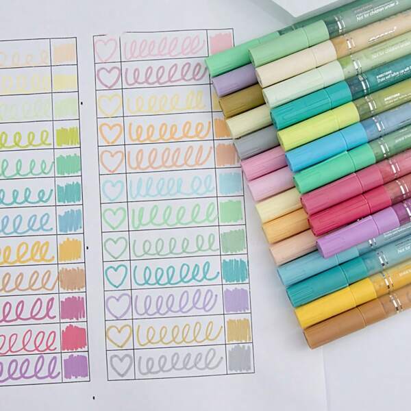 12-Color Morandi Acrylic Paint Marker Kit | Multi-Surface Ceramic & Glass Writing Pens With Muted Tones | Professional-Grade Ink For DIY Home Decor, Hand Lettering & Artistic Projects | Quick-Dry & Formula, School Supplies,Back To School