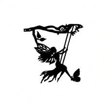 1pc, Whimsical Metal Fairy Silhouette Art - Elegant Shadow Decoration For Garden, Yard, And Lawn - Hollow Out Shape, Outdoor Decorative Statue Stake For Patio, Floor Ornament, And Landscape Enhancement