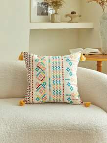 1 buc. Față de pernă decorativă cu broderie geometrică marocană boemă, pentru sufragerie, dormitor, petrecere, toate anotimpurile