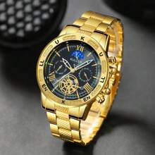 2 relojes de hombre de marca de lujo de moda informal, reloj de cuarzo con fecha, acero inoxidable, esfera con escala romana personalizada, manecillas redondas, conjunto de relojes de hombre, regalo para fiesta, boda, vacaciones en la playa, San Valentín
