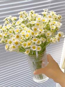 6pcs/12Pcs Yellow Artificial Daisy Flowers Small Daisy Bouquet, High-End Luxury Ins Style Chamomile & Daisy Artificial Flower Bouquet, Home And Photography Decoration For Dining Table And Living Room, Valentine Day, Gift Gifts Birthday Graduation For Wedding Arrangement, Vase Centerpiece, DIY Home Party For Home Room Decoration Aesthetics - Multicolor - View 3
