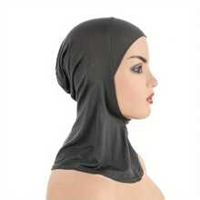 1/2 piezas Accesorios de Abaya de color liso de moda para mujer - Diadema elástica para barbilla, gorra y bufanda, diadema casual, gorro holgado suave, gorro para velo musulmán, gorro holgado suave para mujer con hiyab de muselina