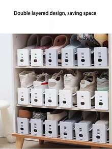 Adjustable 2-Tier Shoe Rack, Shoe Organizer Space-Saving Shoe Shelf For Home Use - Multicolor - View 3