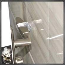 6pcs Kids Transparent Single Hole Anti-Collision Door Stopper, Silicone Baby Anti-Pinch Hand Door Handle Cover For Bedroom, Living Room, Bathroom