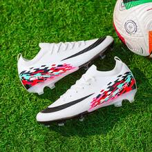 Professional Football/Soccer Shoes For Men, Women, Teen, Student, Match, Training, TPU Detachable Spikes, Seamless Lace-Up Adult Soccer Sport Sneakers - White - View 3