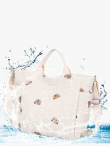 1pc Large Capacity Mommy Bag, Tote Diaper Bag For Moms, Multi-Function Stroller Hanging Bag, Large Capacity Mommy Bag, Tote Bag For Young Mothers, Fashion Shoulder Crossbody Bag, Maternity Bag Handbag - Multicolor - View 7