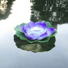 Lumières flottantes pour étang extérieur imperméables, lumières de fleurs de lotus solaires, lumières de jardin - associées à des lumières de feuille de lotus souhaitant pour une villa de cour, illuminées par énergie solaire pour créer une atmosphère onirique et poétique de paysage aquatique de cour