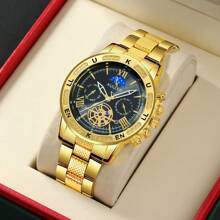 2 relojes de hombre de marca de lujo de moda informal, reloj de cuarzo con fecha, acero inoxidable, esfera con escala romana personalizada, manecillas redondas, conjunto de relojes de hombre, regalo para fiesta, boda, vacaciones en la playa, San Valentín