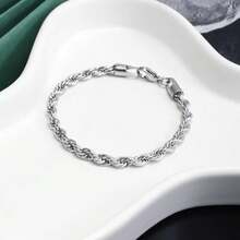 女士不銹鋼手鍊，鍍18K金炸麵圈簡約時尚手鍊