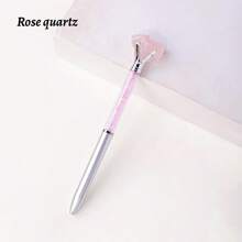 1 pièce Stylo à bille en cristal d'améthyste naturelle authentique et non traitée - Pierre brute unique, écriture fluide, parfait pour les fournitures scolaires des étudiants et les cadeaux d'affaires de bureau - Matériau authentique et non traité