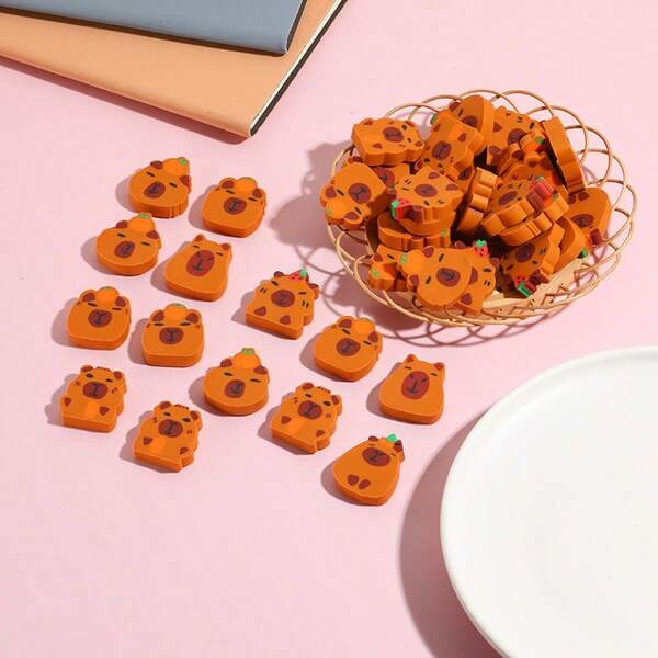 5/30 PCS Capybara Eraser Set, For Gifts And Prizes, Office Supplies, School Supplies, Office Decoration, School Supplies, School Prizes Eraser Back To School