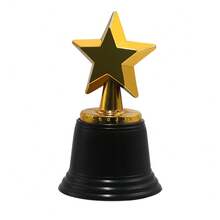8 件/3 件/1 件运动奖品塑料星形奖杯奖励五角星奖杯创意道具（轻微划痕和油漆剥落是正常的工业现象，不影响使用，实际物品请参考图片 6）