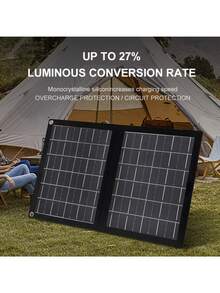 2-In-1 Portable Solar Panel Charger, Foldable, 30-50W Output, USB Port, Universal Charging, 36V Voltage, Solar Power Charging For Phones And Accessories, Travel Friendly - Multicolor - View 4