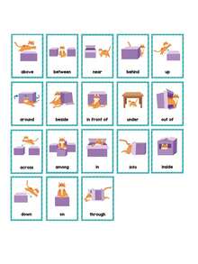 18pcs Prepositions Flashcards For Preschool Kids English Learning Word Cards Children Cognitive Vocabulary Pocket Cards Kids Gifts - Multicolor - View 9
