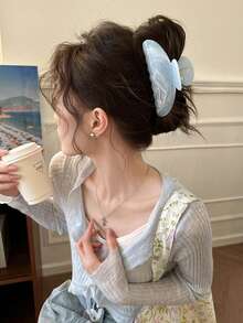 3 件/1 件女式大号 10.5 厘米/4.13 英寸混合颜色白色粉色蓝色轻质塑料发夹，时尚百搭高端优雅简约配饰，适合日常佩戴、休闲派对通勤海滩度假、发型造型洗发化妆发爪发夹发夹发夹发夹发夹秋冬女士发饰