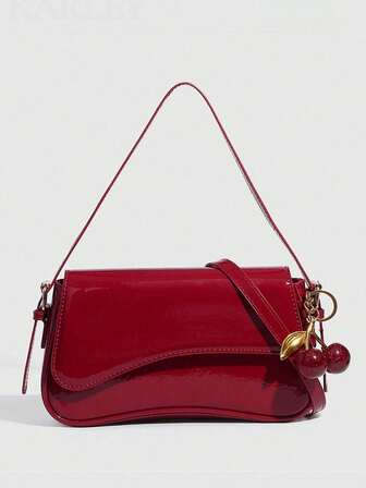 1 Stück Damen einfarbige Handtasche aus Kunstleder mit großer Kapazität, Magnetverschluss, Gürtel-Deko, Doppelgriff-Design, geeignet für Büro, Universität, Arbeit, Geschäft, Pendeln, Outdoor, Reisen, Picknick, Geschenk für sie, Valentinstag