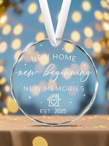 Nova Casa, Novo Começo, Novas Memórias, Novos Presentes de Inauguração da Casa, Enfeite Decorativo de Vidro 2025, Decorações de Natal para Nova Casa, Presentes de Inauguração para Nova Casa, Decoração de Árvore de Natal, Presente de Mudança para Família