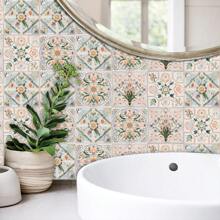 10 pièces Papier peint autocollant floral, Stickers muraux en PVC pour cuisine, Décoration murale à domicile pour chambre à coucher, salon, salle de bain, Accessoires de cuisine DIY, Articles de cuisine, Décoration de cuisine, Papier peint mural, Décoration murale